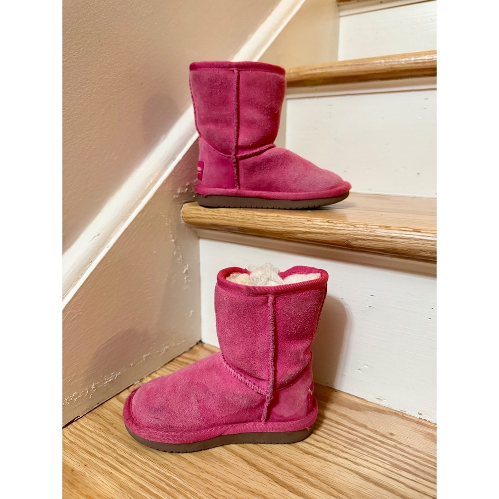 Koolaburra by UGG Victoria Pink Suede Bow Boots Toddler Kids Size 7 - Picture 3 of 8